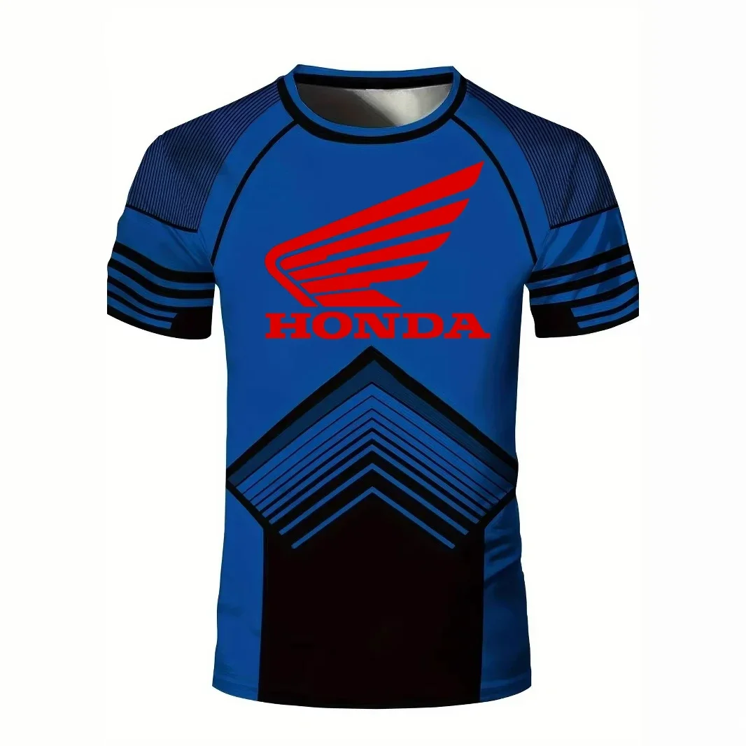 

Honda быстросохнущая дышащая футболка с короткими рукавами для мужчин и женщин с 3D принтом для мотоцикла, езды на велосипеде, повседневная спортивная футболка на открытом воздухе