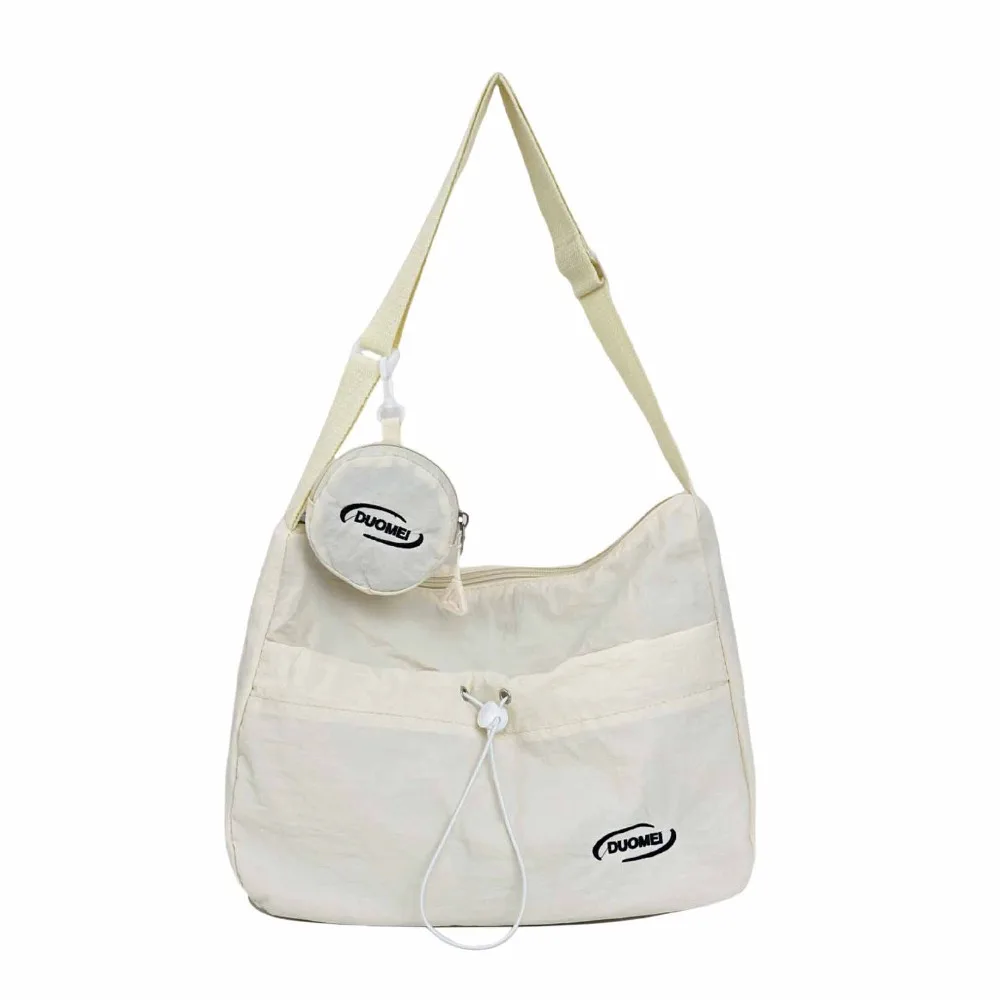 

Quick-dry Nylon Shoulder Bag Tote Harajuku Quick-dry Crossbody Bag Coin Pouch Solid Color Message Bag with Coin Purse Daily