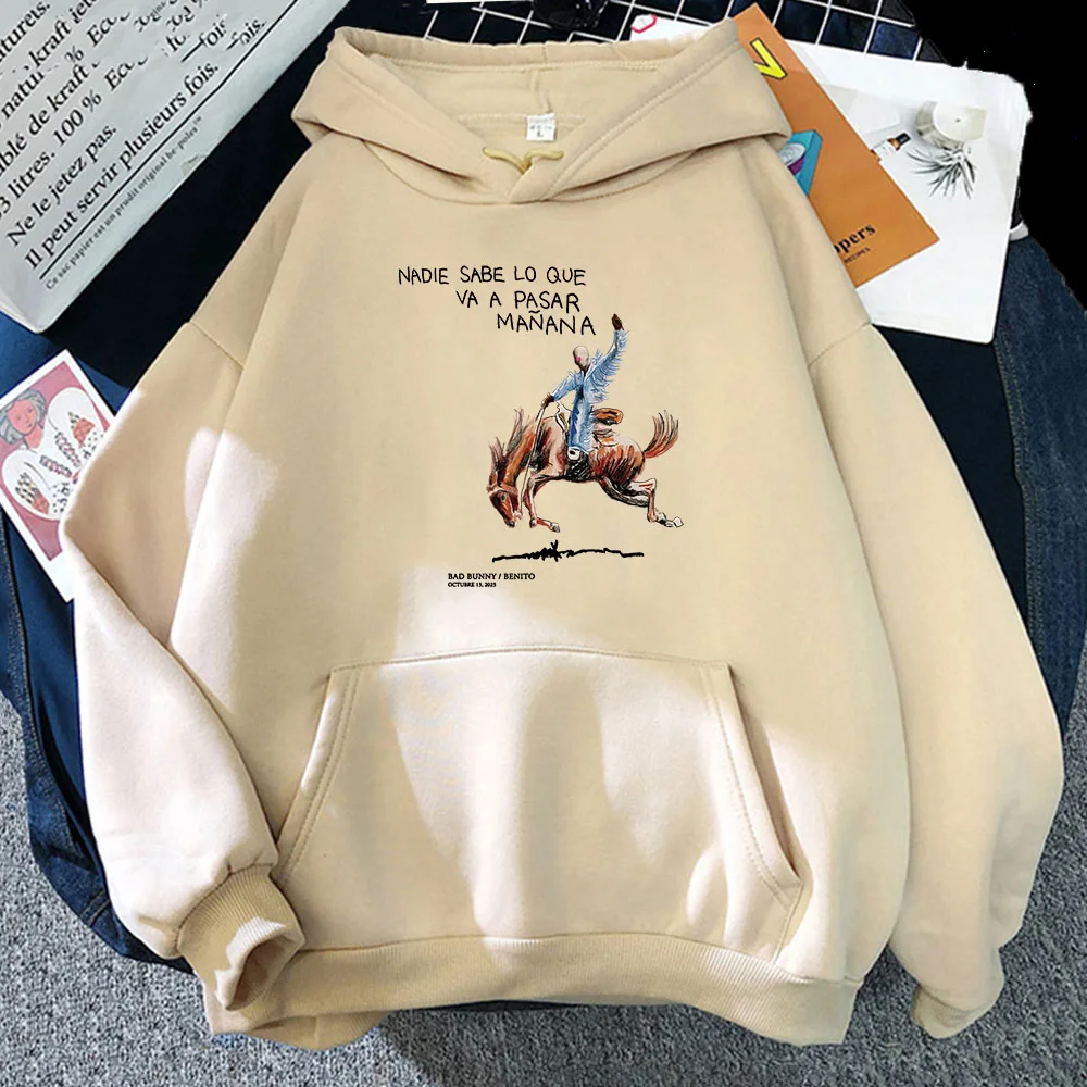 New Album Nadie Sabe Lo Que Va Pasar Manana Sweatshirts Bad Bunny Rapper RIP Hoodies Men/Women Autumn Winter Hooded Clothes Male