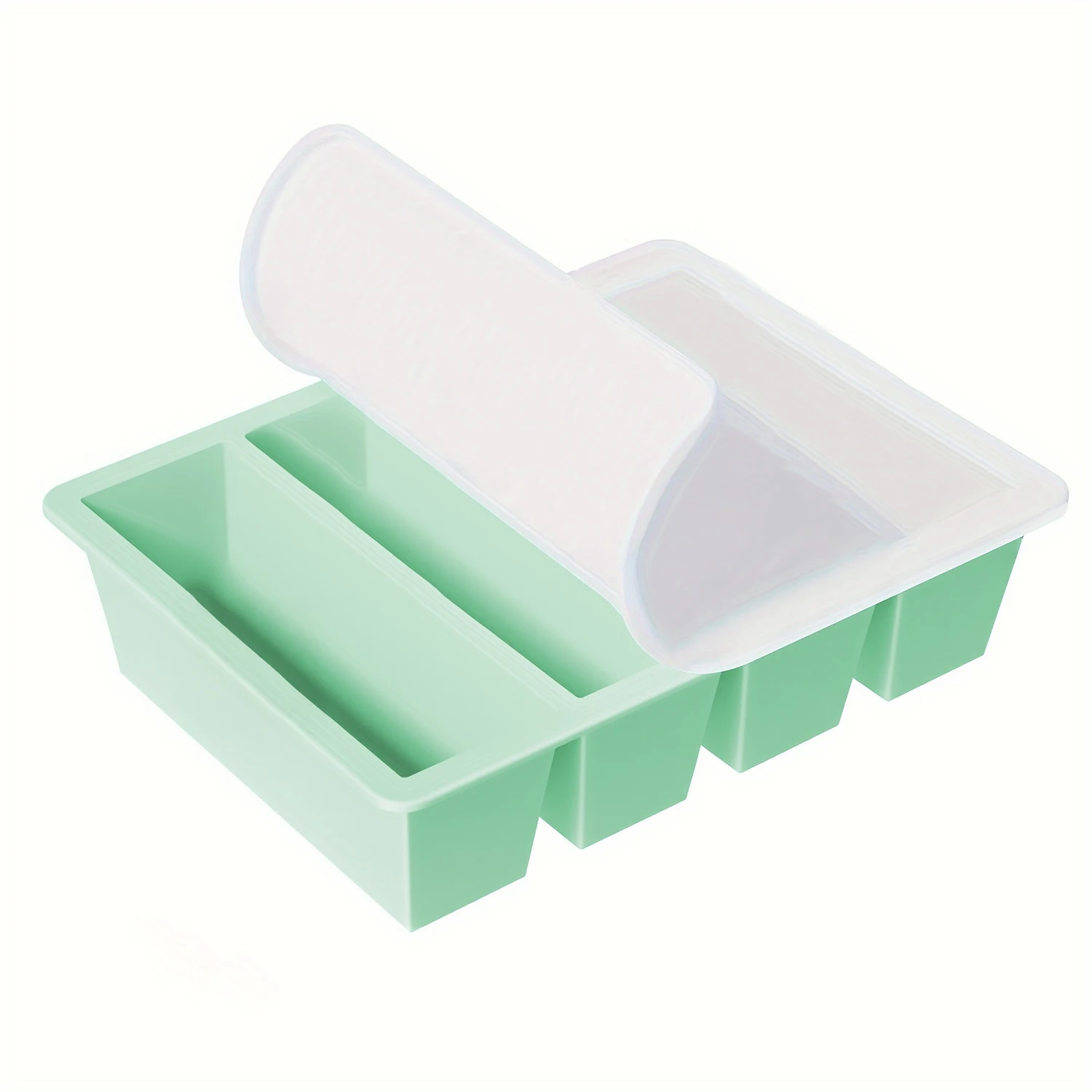 1/4 Stuks Grote Rechthoekige Ijsblokjesvorm Set Met Deksel Stapelbare Vriezer Trays Voor Flessen Dranken Lange Kubussen schimmel Keuken Artikelen