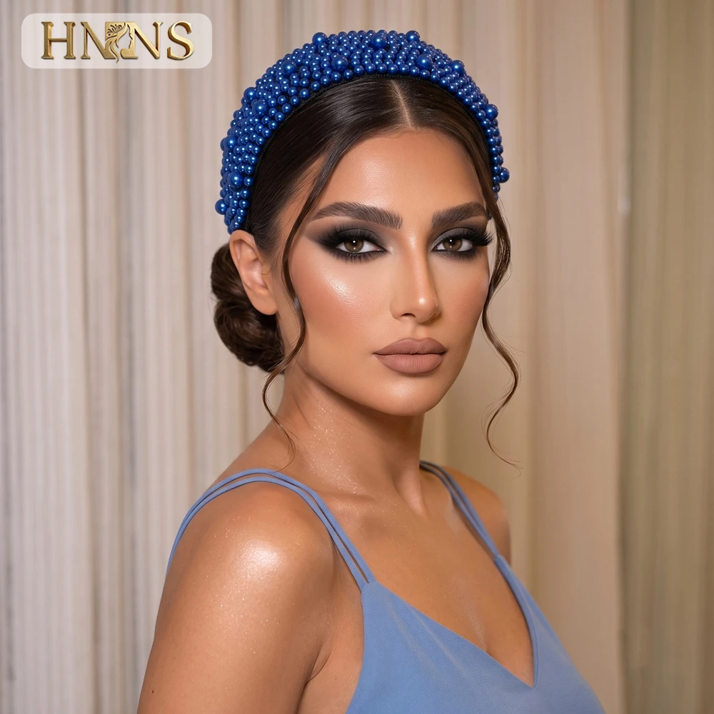 HNYYX Full Beaded Bridal Headband Handmade Wedding Wide Hair Hoop Women Hair Accessory Prom Evening Party Hairstyle Decor A451