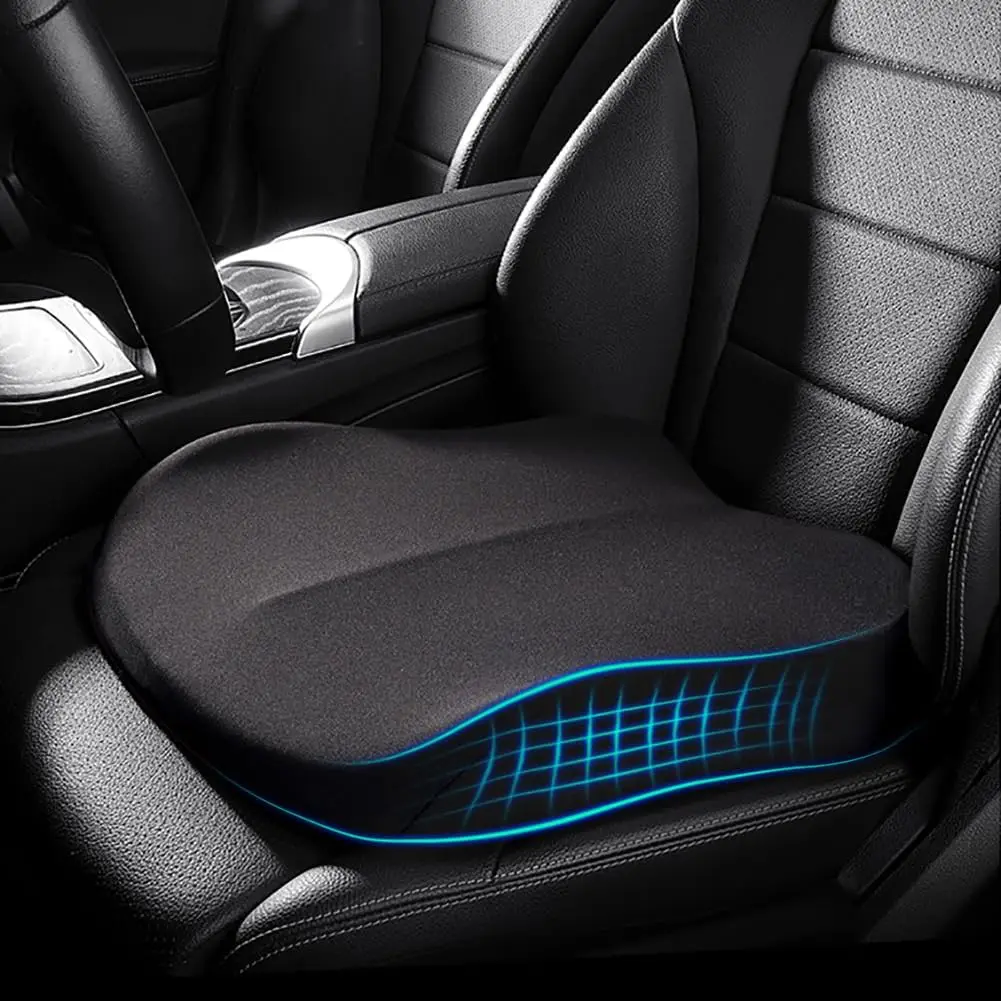 Booster Car Seat Cushion Memory Foam Pad for Driving Seat Height Boost Mat Breathable Portable Car Seat Pad Fatigue Relief