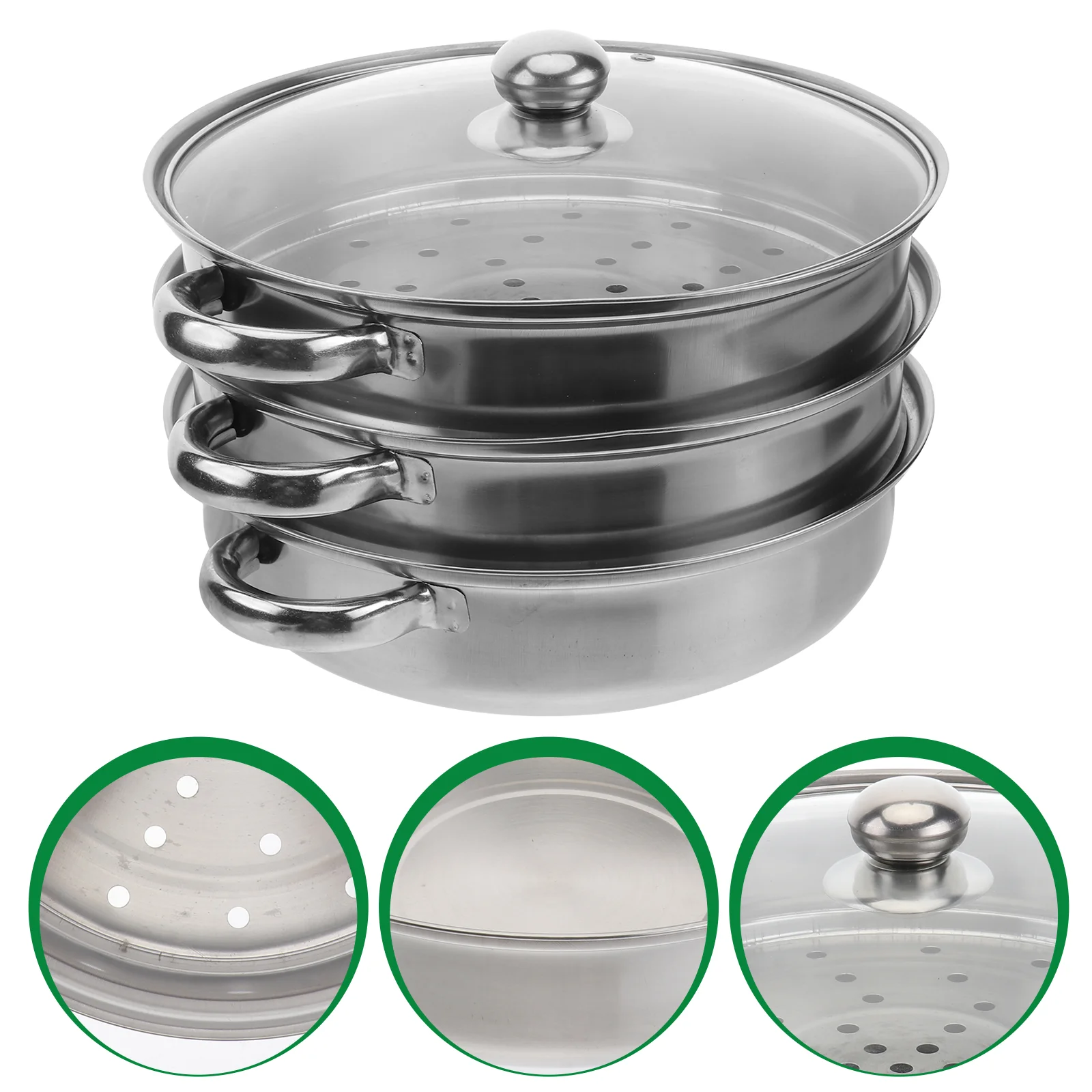 

28 Cm Seafood Steamer Pot Veggie Steaming Pan Dual-Purpose Multi-Function Steamed