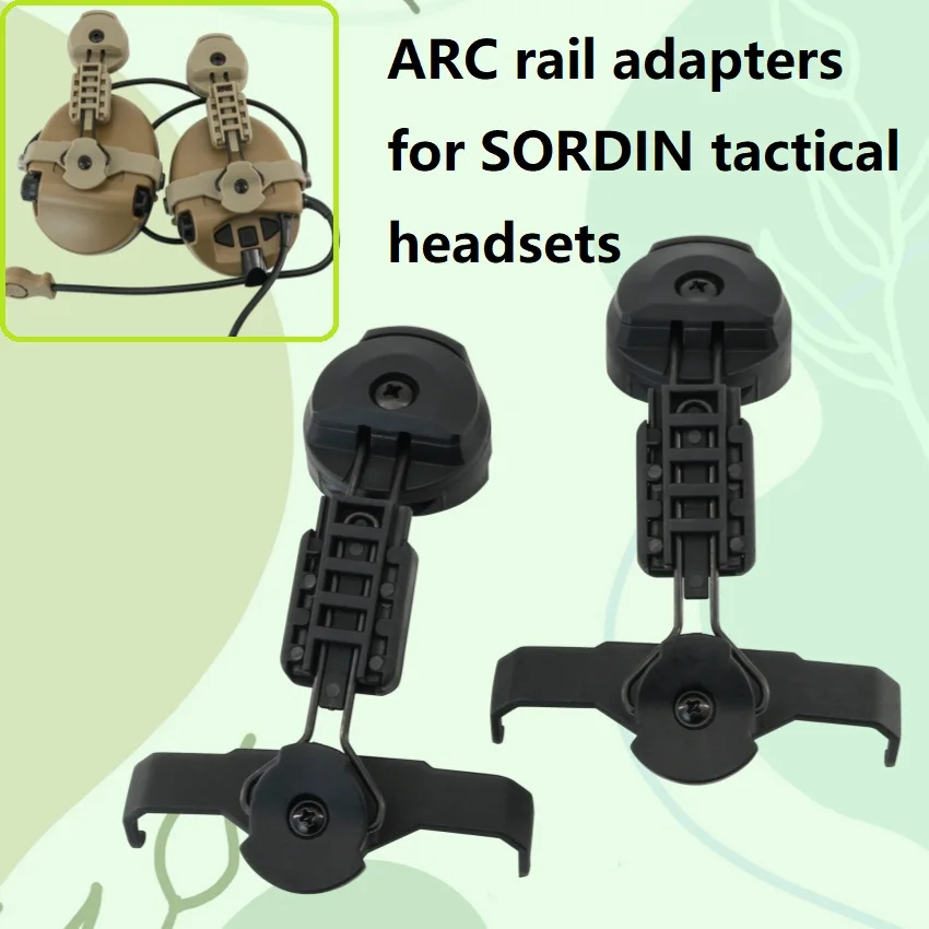 Tactical Helmet Mount SORDN Headphones Stand Two Way ARC Rail Adapter for MSA SORDIN Shooting Headset Hunting Electronic Earmuff