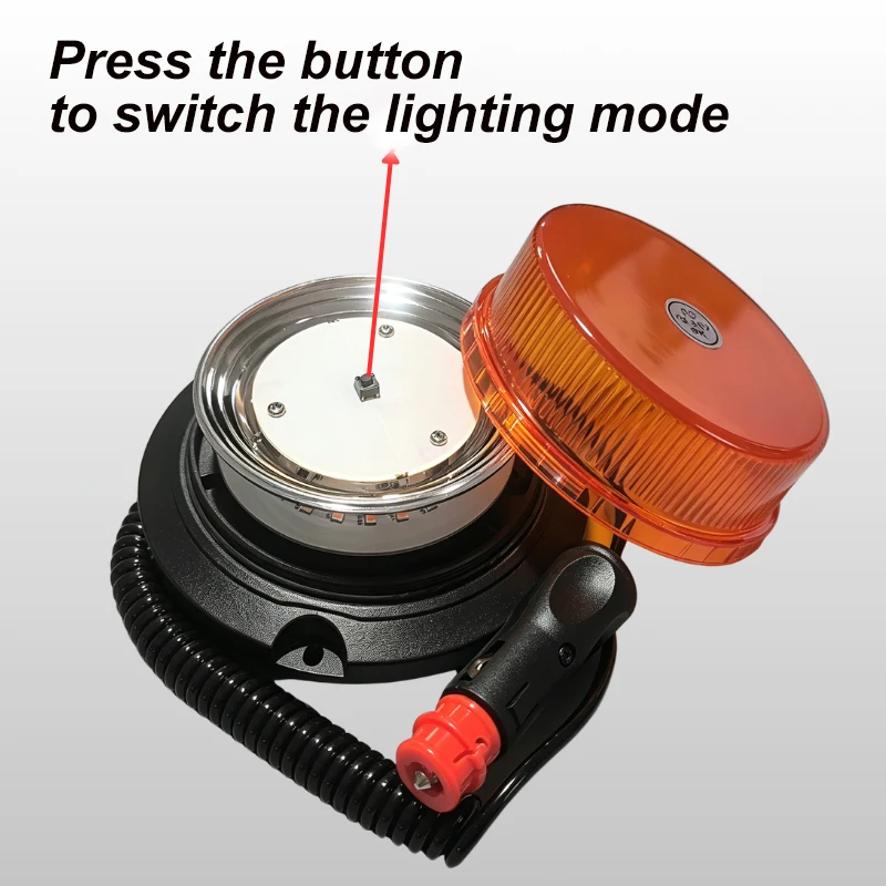 2026  Amber LED Strobe Beacon 12V 24V Emergency Warning Light Magnetic Base High Intensity Flashing Safety Lamp for Trucks