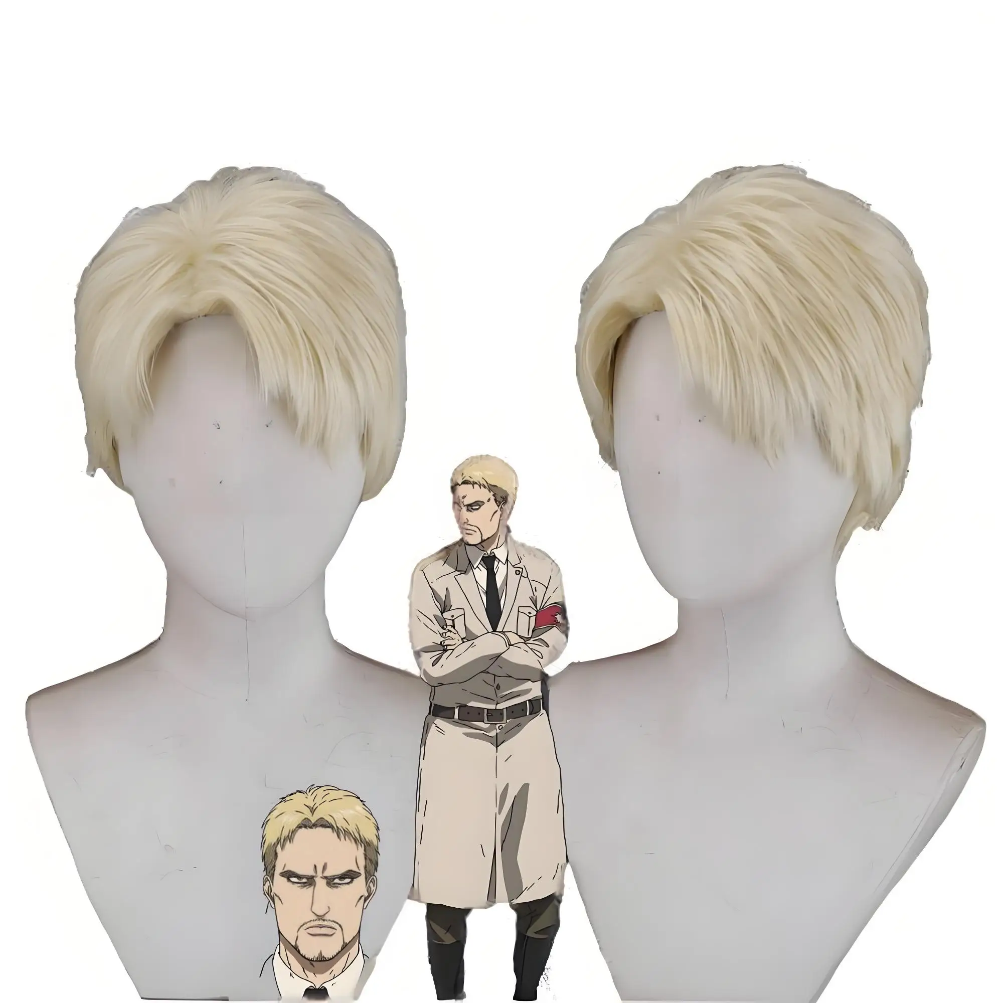 Heat Resistant fiber Cosplay Wig for Attack on Titan Reiner Braun