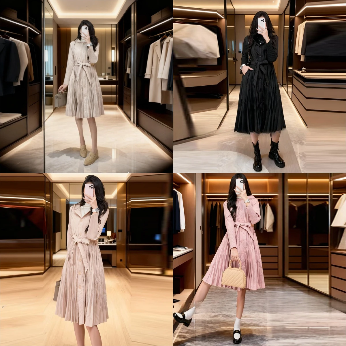 

Miyake Folds 2025 Autumn and Winter New Lace-up Cotton Dress Pleated Hooded Medium-length Fashion Jacket Cotton Coat Women