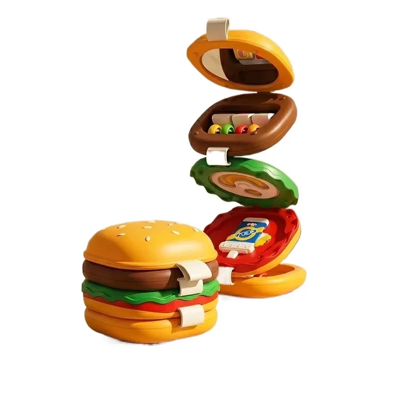 Hamburger Stacker Montessori Early Educational Toy Sensory Fine Motor Skill Training Learning Activity For Home Use