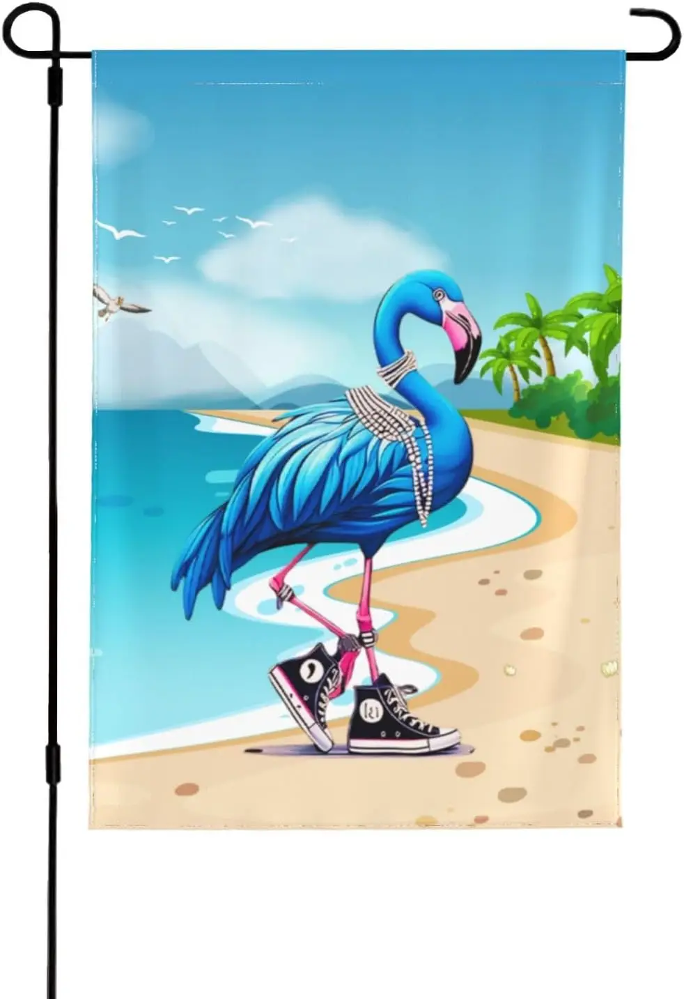 Blue Flamingo Yard Decoration Kamala Harris 2024 Flag Chucks and Pearls - Blue Flamingos with Pearls Garden Flag Fall - Kama yyi