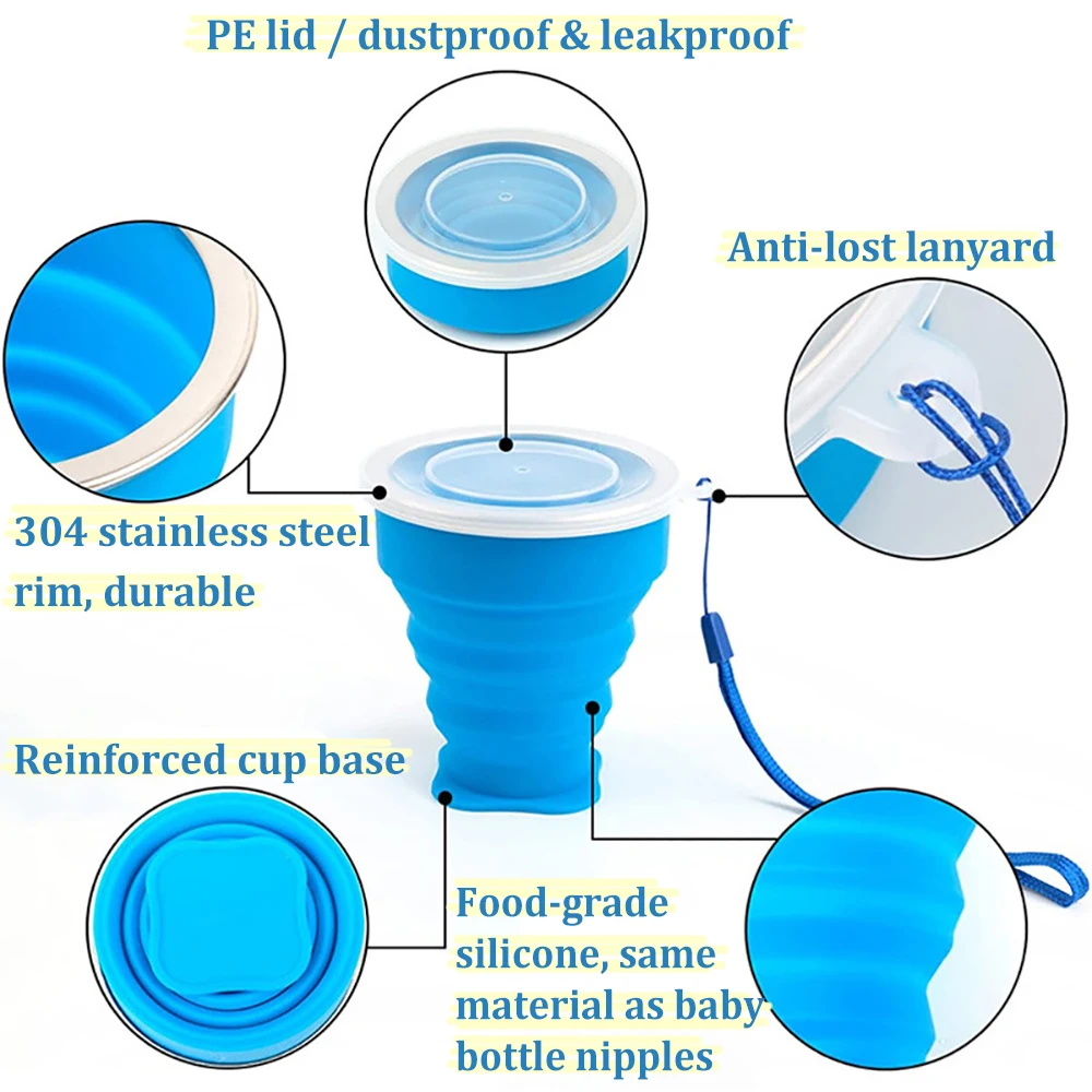 1500ml Collapsible Silicone Kettle Portable Camping Pot with Anti-Scald Handle Stainless Steel Base Foldable Travel Tea Kettle view 4
