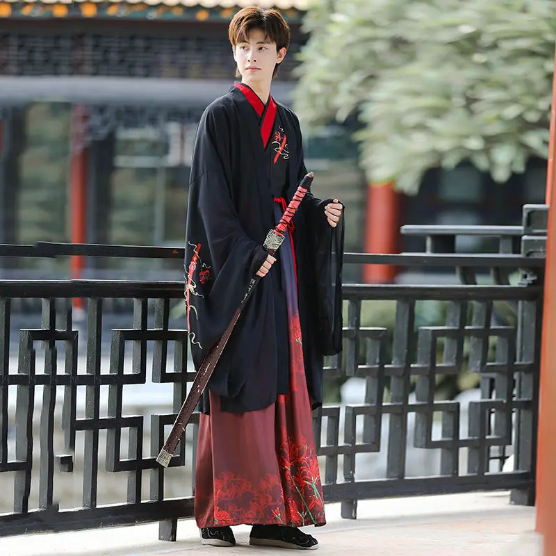 Hanfu masculino estilo chinês artes marciais estilo antigo estudante filho terno de fadas cosplay chinês desempenho vestuário tradicional