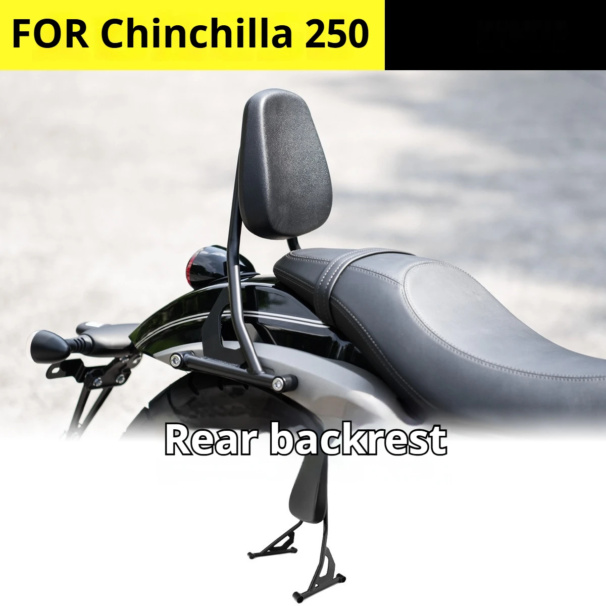 For Benda Chinchilla 250 Passenger Backrest Foldable Rear Seat Cushion No-Drill Accesorios Moto