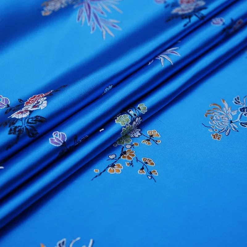 250*75cm Brocade Fabric Material with Beautiful Flower Pattern DIY Sewing Dress Needlework Cloth