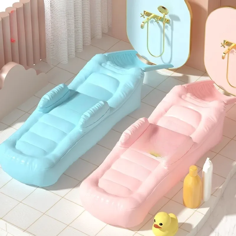 

Children's recliner baby shampoo bed baby inflatable foldable hair washing chair shampoo artifact