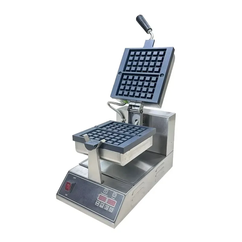 Commercial Rotating Industrial Waffle Maker 2-Slice Square Belgian Non-Stick CE Certified
