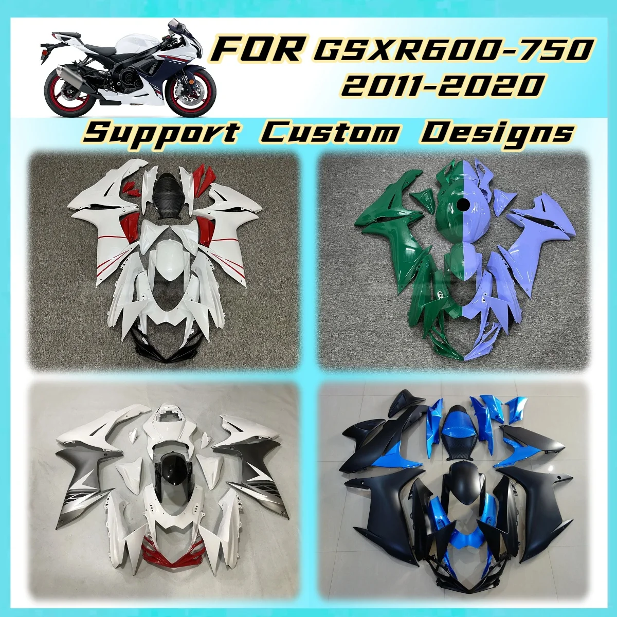 ABS Bodywork for Suzuki GSXR600 GSXR750 2011-2020 Full Set Fairings High Durability GSXR 600 750 11-20 Plastic Fairing Kit