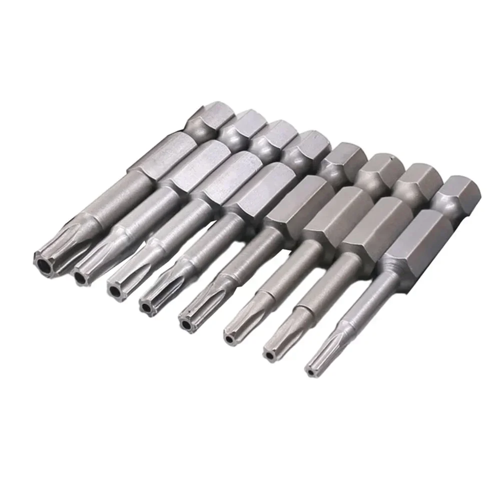 8pcs Torx Screwdriver Bit Five-pointed Star 50mm Length Alloy Steel For Electric Screwdrivers Screwdrivers Drills Hand Tool