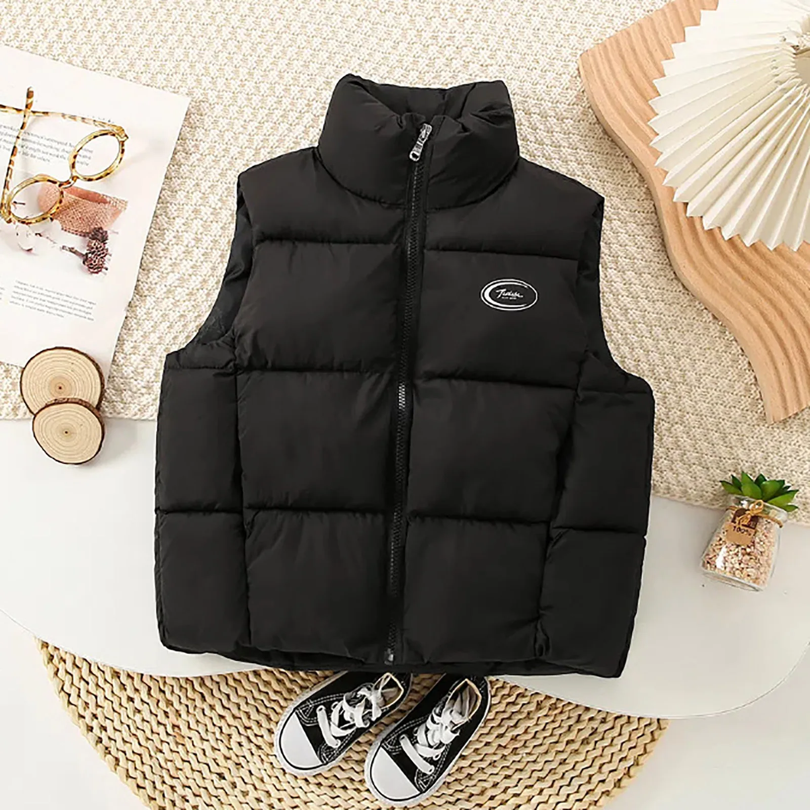 

Jackets for Toddler Girls Girls Vest Comfortable And Warm With Cotton Children Vest Cotton Coat Girls Belted Coats