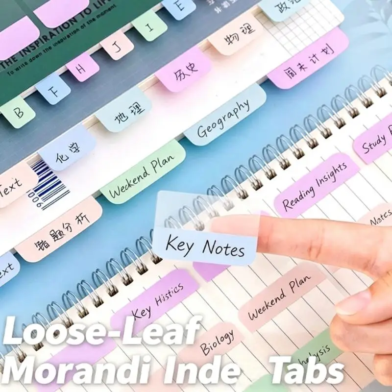 60-240PCS Sticky Tabs Page Markers,Morandi Sticky Note Tabs Colored Writable,Book Tabs for Annotating,Page Tabs Strip Index Tabs