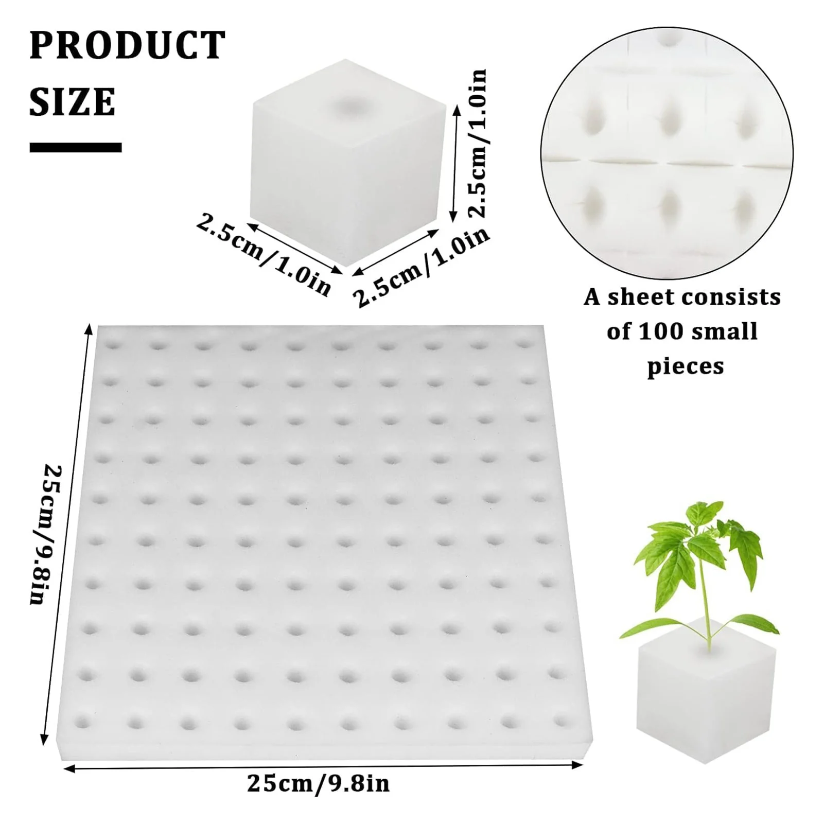 Breathable Hydroponic Sponges High-Efficiency for Indoor Gardening Soilless Seedling Starter Cubes Plant Propagation Kit