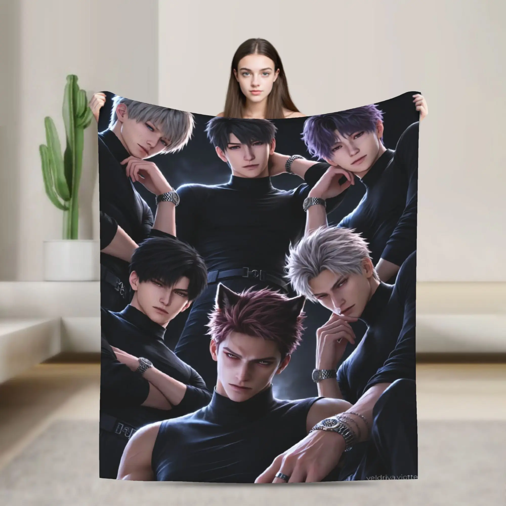 COOL V-Valko L-Love and Deepspace Soft Blankets  Travel Office Plush Throw Blanket Couch Chair Flannel Bedspread Sofa Bed Cover