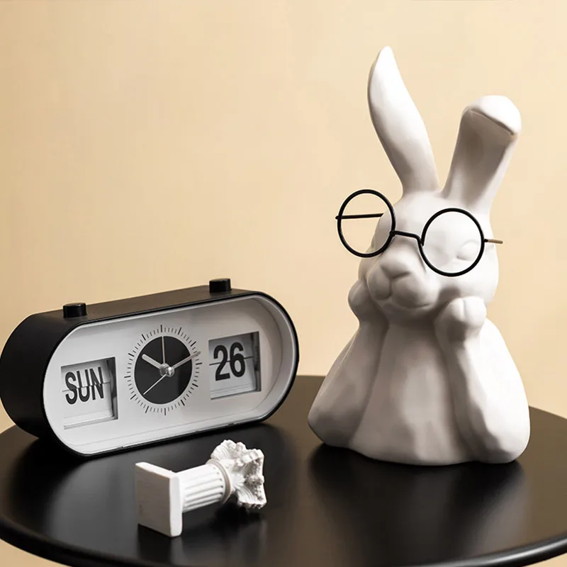 

Ceramic Rabbit Ornament Cute Living Room And Study Ornament Simple And Versatile Desktop Animal Statue Good Home Decoration Item