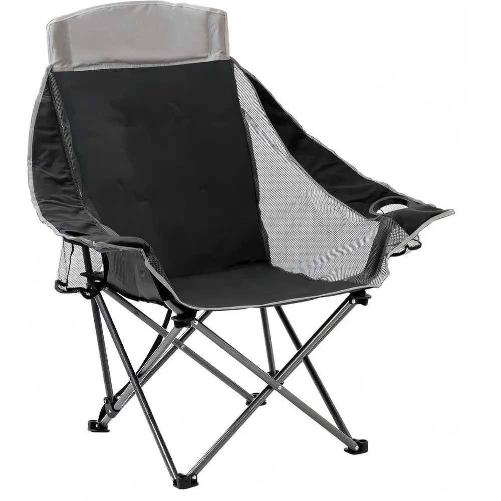 

Увеличенное по размеру кресло для кемпинга XL с мягкой обивкой, сверхпрочное складное кресло для кемпинга с подстаканником и сумкой для переноски, портативное кресло для газона, складное кресло для улицы