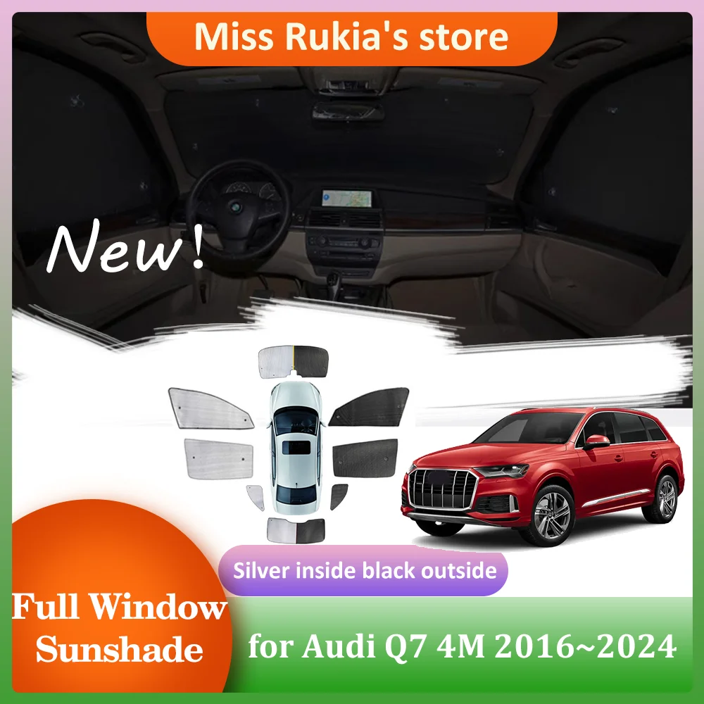 

Автомобильные солнцезащитные очки для Audi Q7 4 м 2016 ~ 2024 2017 2018 2019 2020 2021 2022 2023 на крышу окна солнцезащитный козырек боковая занавеска на лобовое стекло Солнцезащитная крыша аксессуары