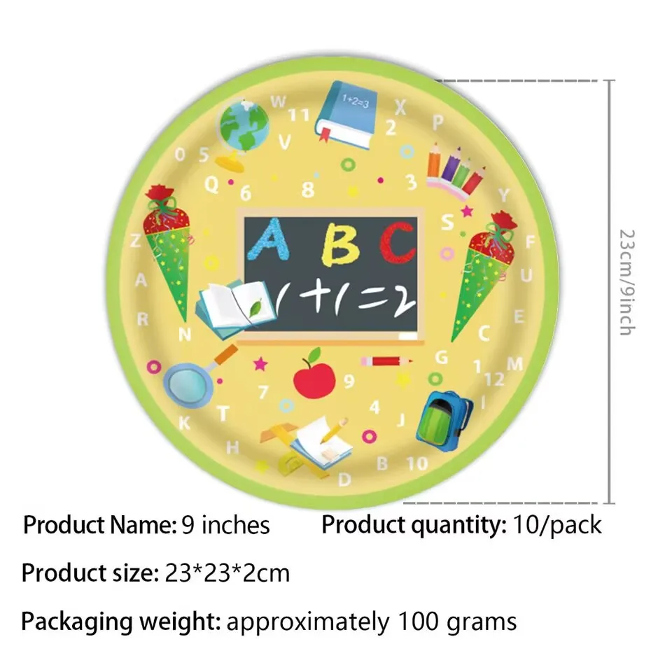 School Season Disposable Paper Tableware Set description 4