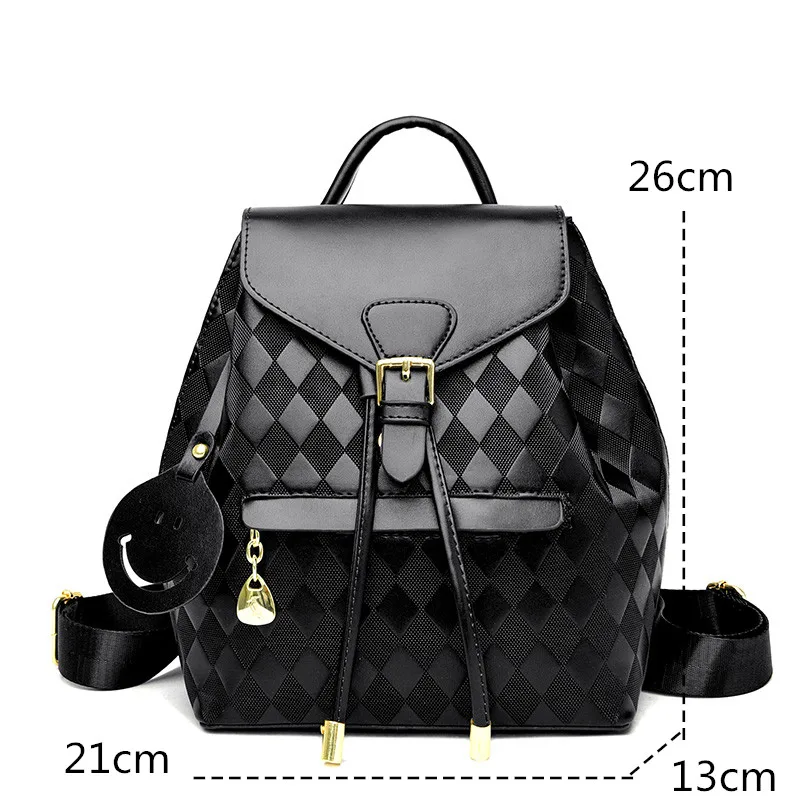 Zaino di lusso in pelle PU moda losanga zaino borsa a tracolla per le donne studente Bookbag moda viaggio zaino ragazze mochila