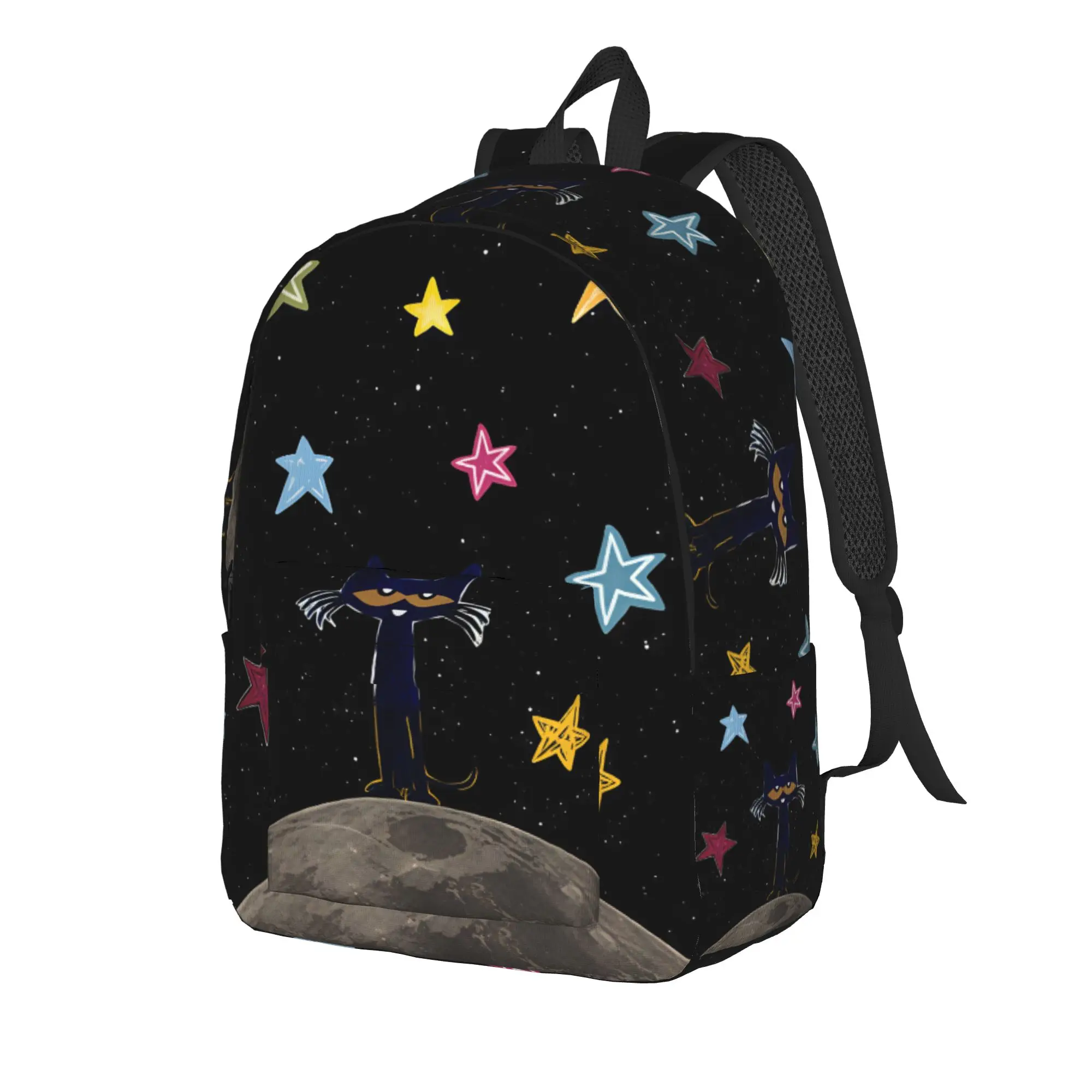 Pete The Cat Stars Comic Backpack  Trekking Backpacks Unisex Pretty School Bags Custom Pattern Rucksack