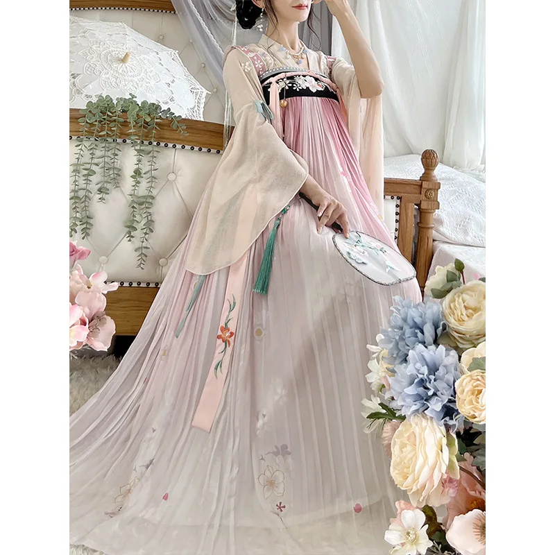 

ZH06 Hanfu Summer Female Xifu Haitang Original Wind Summer Ancient Dress Daily Tang Qiqiqun Set