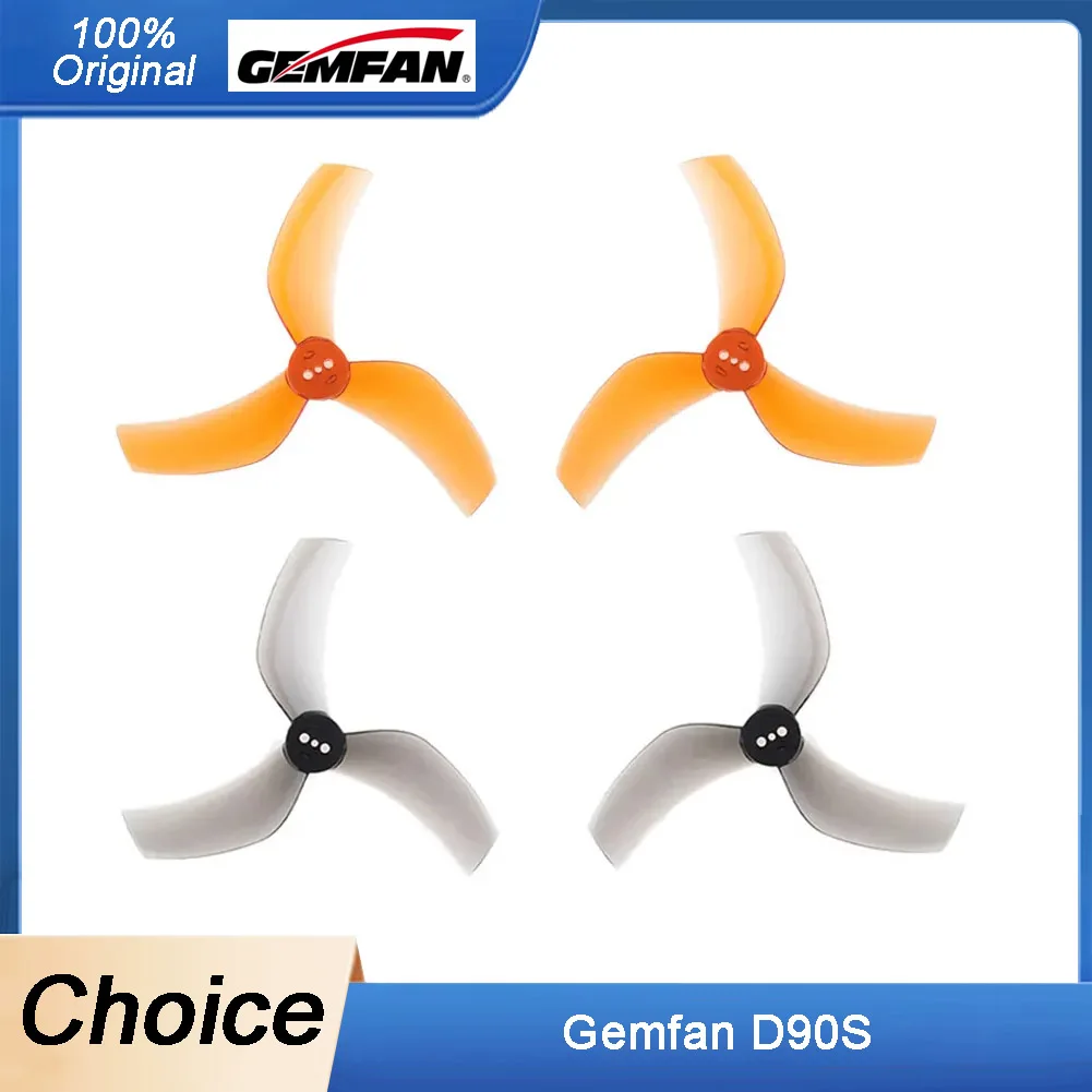 

6 пар 3-лопастных пропеллеров для ПК GEMFAN D90S — 37 мм (3,5 дюйма), отверстия 3 × 1,5 мм, высокая эффективность для FPV-дронов (фристайл/коинхоп/гонок)