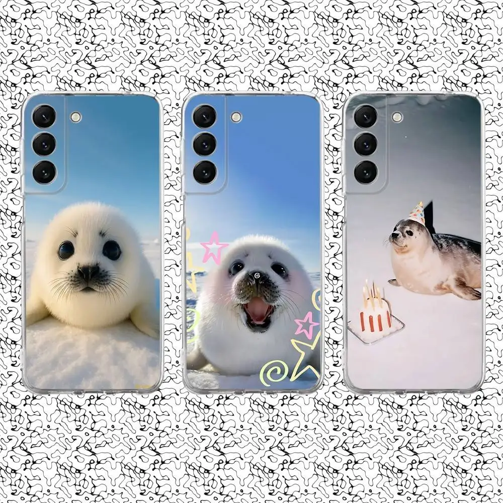 

Seal Phone Case For Samsung S24,30,21,22,23,20 FE,lite,PIus,Ultra,5G,Note,9,10 Transparent Cover