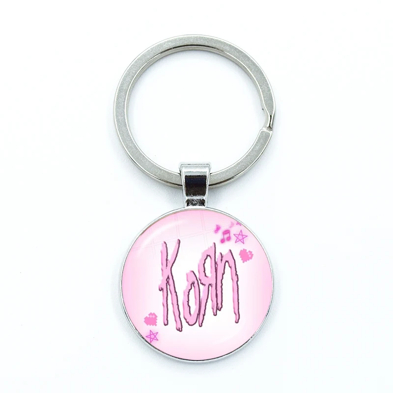 Hip Hop Korn Music Rock Band, Punk Band Glass Pendant Keychain, Jewelry Charm, Bag Souvenir