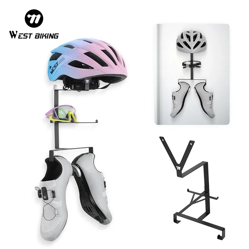 WEST BIKING Bicycle Equipment Storage Rack Durable Stable Storage Stand Helmet Glasses Lock Shoes Sports  Bike Gear Accessories