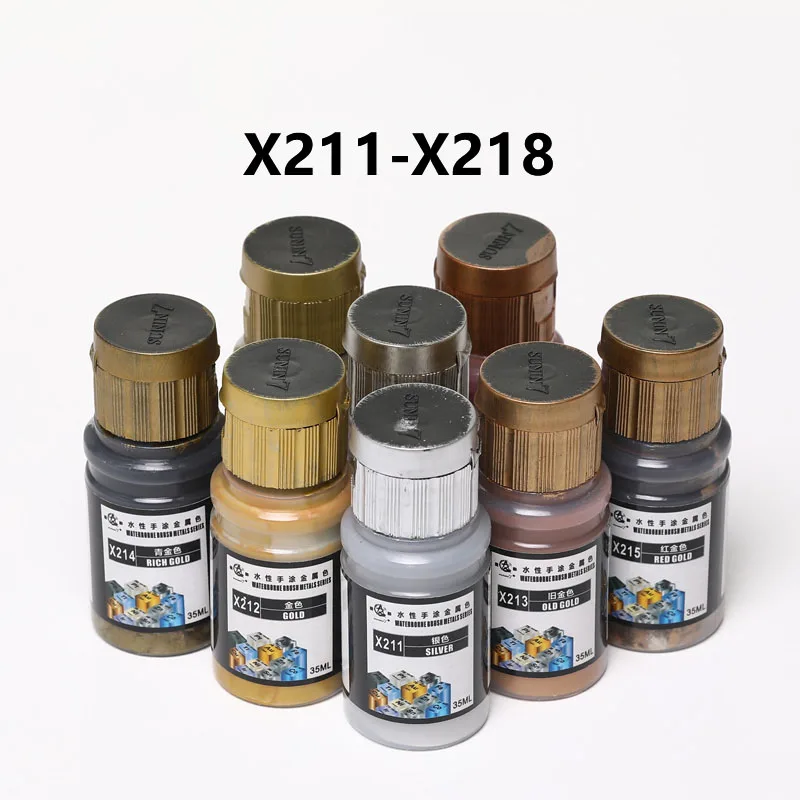 

35ml X211-X218 Water Based Metallic Color Flat Acrylic Paint Coating For DIY Military Tank Ship Plane Soldier Model Kit Tool