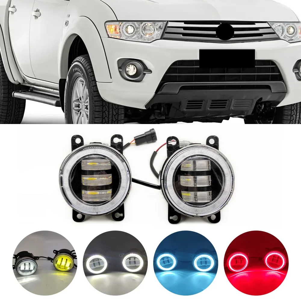 New！ Car LED Lens Fog Light Assembly Angel Eye DRL H11 For Mitsubishi Pajero L200 Outlander Galant Colt Eclipse RVR Endeavor Tri