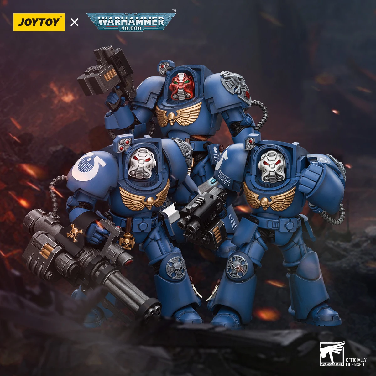 

JOYTOY Warhammer 40K 1/18 Action Figures Ultramarines Terminator Squad Storm Bolter Assault Cannon Anime Model Toys Gift