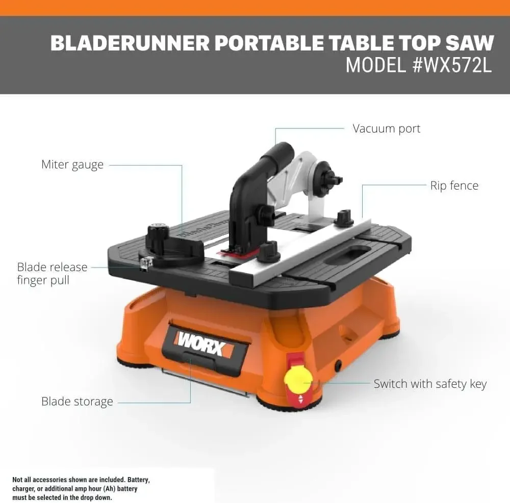 WX572L 5.5 Amp BladeRunner Portable Electric Table Top Saw