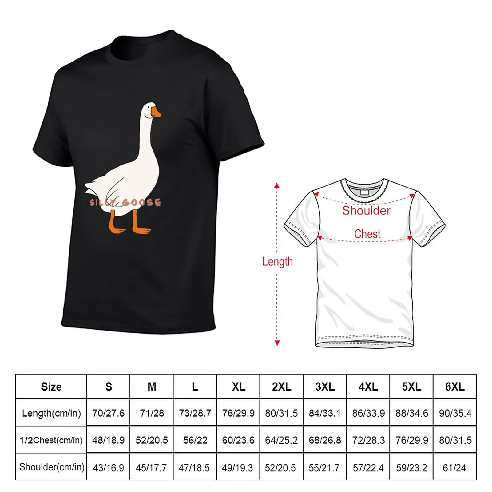 Silly Goose T-Shirt T-shirt for a boy korean fashion plain t-shirt plus size tops slim fit t shirts for men