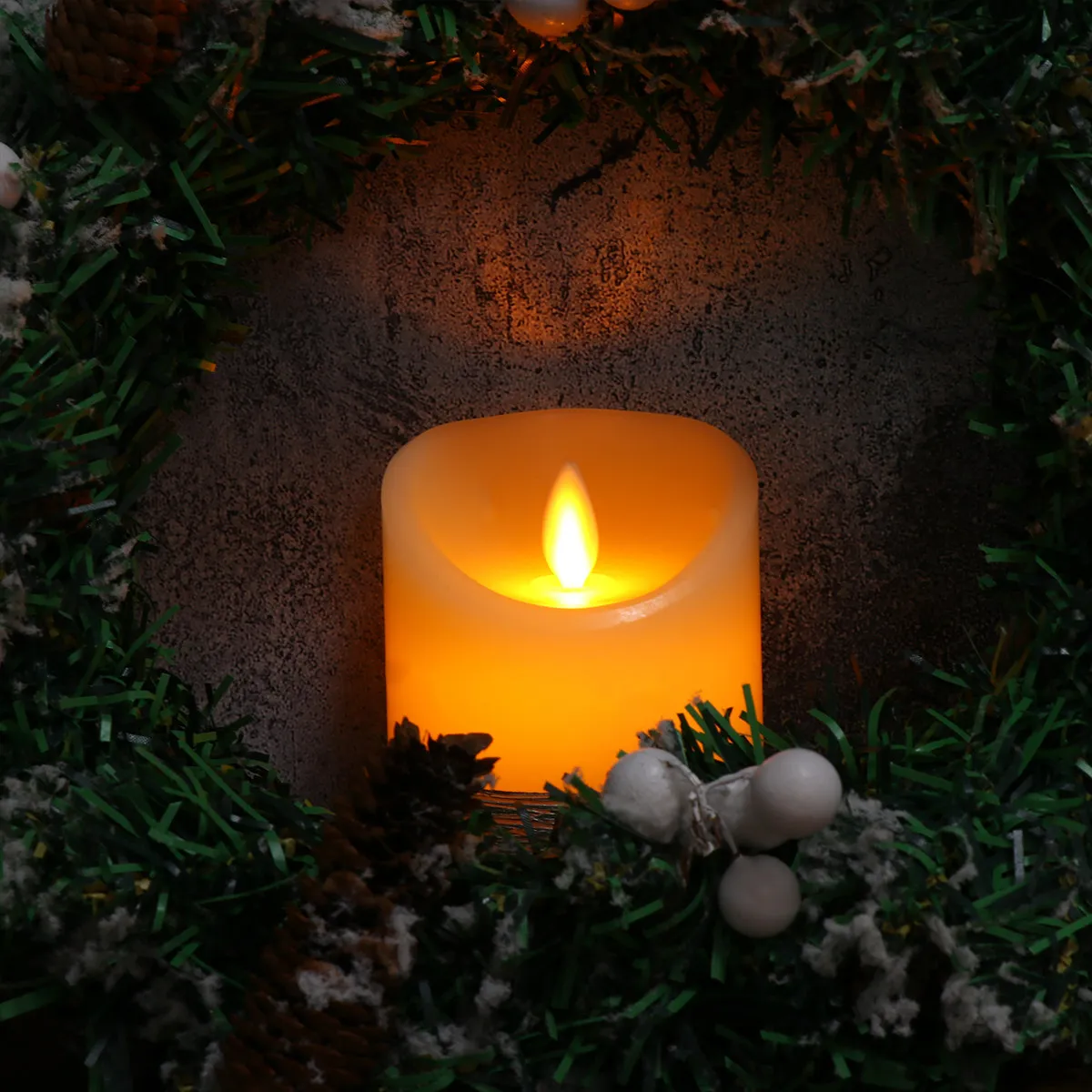 Remote LED Lamp Brushed Silver Flickering Pillar Lights Christmas Night Light Flameless Decorative Party Lamps