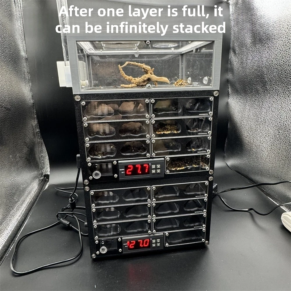 3D Acryl Thermostat Ant Farm Ecological Flat Ant Nest with Feeding Area Gypsum ligh Ant House Pet Anthill Workshop Moisturizing