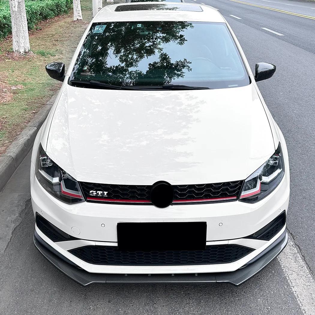 

Front Bumper Lip Spoiler Splitter Diffuser For Volkswagen Polo MK5 6C GTI 2015 2016 2017 2018 ABS Glossy Black BodyKits Tuning