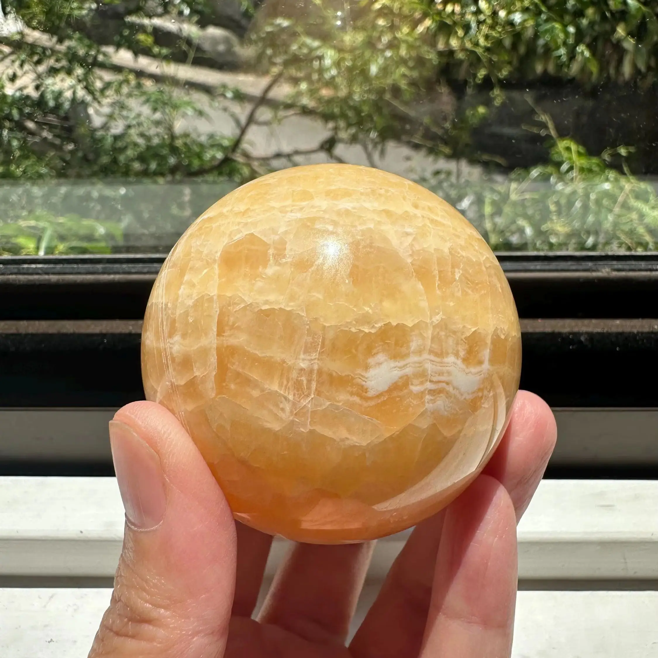 Natural Yellow Calcite Sphere Polished Crystal Ball Honey Golden Healing Stone Solar Plexus Chakra Reiki Meditation Home Decor