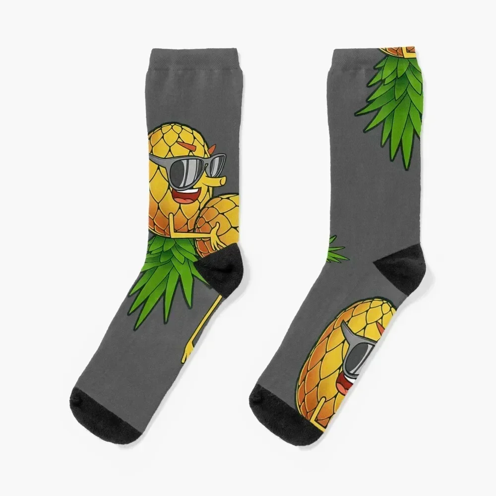 Funny Upside Down Pineapple Swinger And Men Socks loose Antiskid soccer Socks For Man Women's