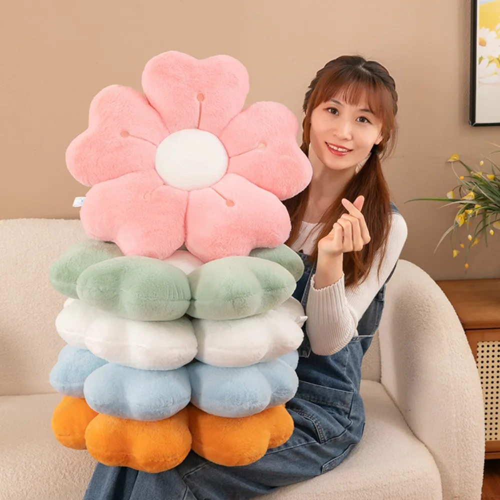 Oreiller en peluche fleur de cerisier pour enfants, jouet épais en forme de fleur, coussin de chaise doux et facile à rebond, coussin de siège pour chambre à coucher