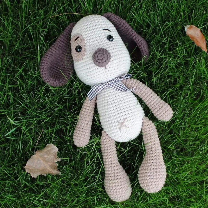 

Handmade Knitting Dolls Crochet Yarn Soft Cotton Toys kids Christmas Birthday Gift Knitted hand-made puppy finished product
