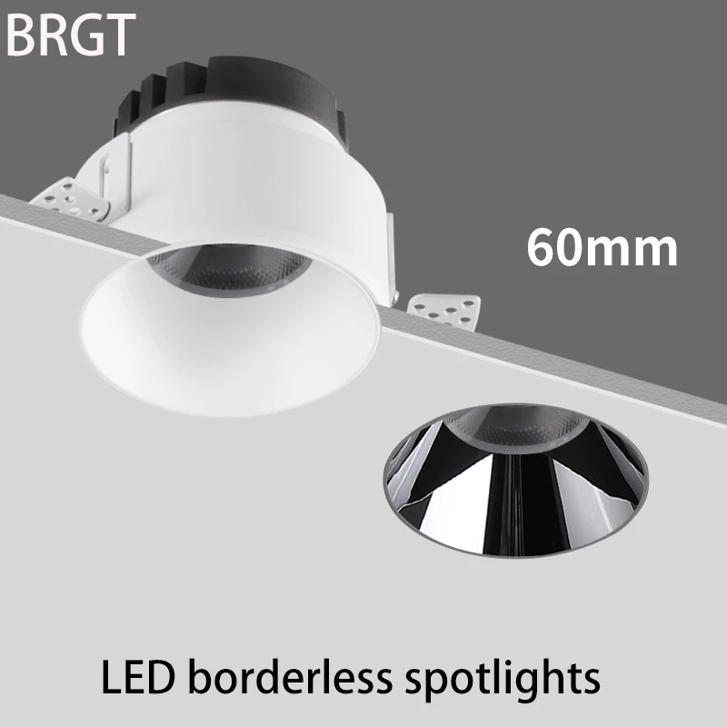 Led Borderless Spotlights Embedded ZigBee Dimmable COB Spot Light Smart Triac Dimming Ceiling Lamp Slim Thin Low 7W 10W Foco