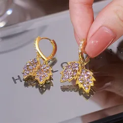 2024 New Fashion Trend Unique Design Elegant Delicate Light Luxury Pearl Leaf Tassel Earrings Women Jewelry Party Premium Gifts